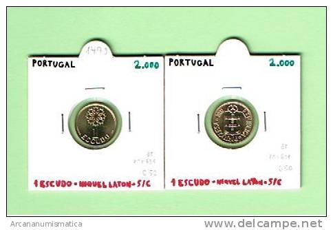 PORTUGAL  1 ESCUDO NIQUEL-LATON   KM#631 2.000  SC/UNC  DL-1473 - Portogallo