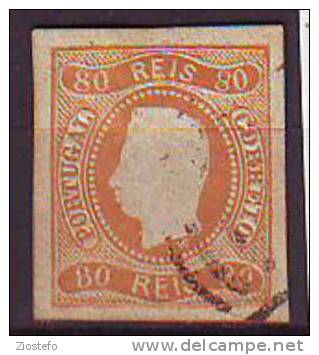 R3 King Luiz 80 Reis Orange - Used Stamps