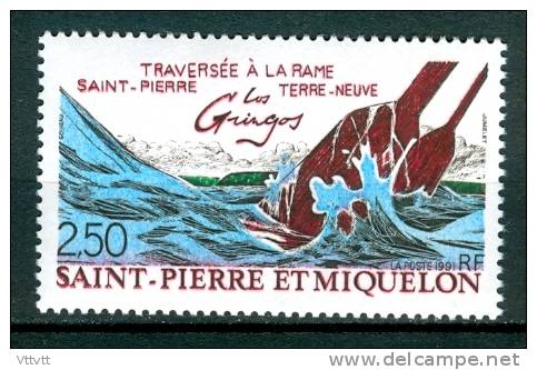 SAINT-PIERRE-ET-MIQUELON, 1991, N° 546** (Yvert Et Tellier), Traversée à La Rame Saint-Pierre - Terre-Neuve - Unused Stamps