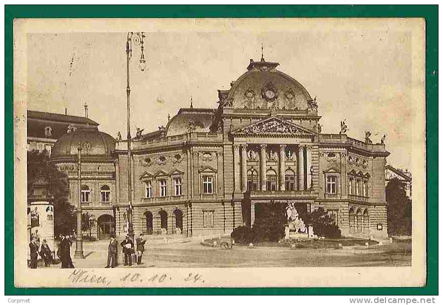 AUSTRIA - MULTICOLORED FRANKING (4 Stamps) On WIEN -Deutsches Volkstheater 1924 POSTCARD - Covers & Documents