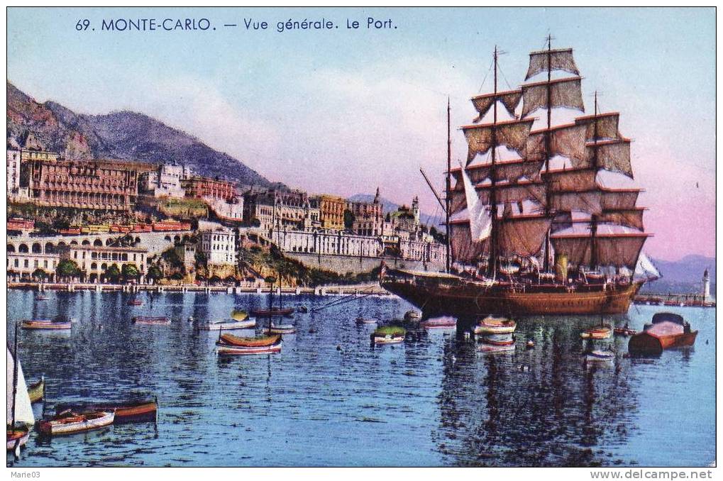 Monte-Carlo - Vue Générale - Le Port - Voilier - Puerto