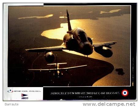 MIRAGE 2000D Et C-160 Transall  En PATOUILLE PHOTO Papier Glacé. - Other & Unclassified