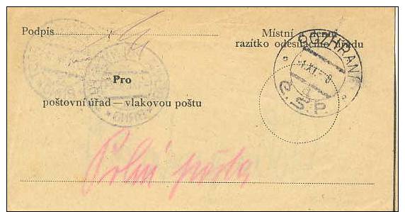 Czechoslovakia; Fieldpost "facing Slip" 1938 - Very Scarce - Lettres & Documents