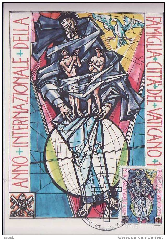 VATICAN CARTE MAXIMUM NUM.YVERT  980 ANNEE DE LA FAMILLE - Maximum Cards