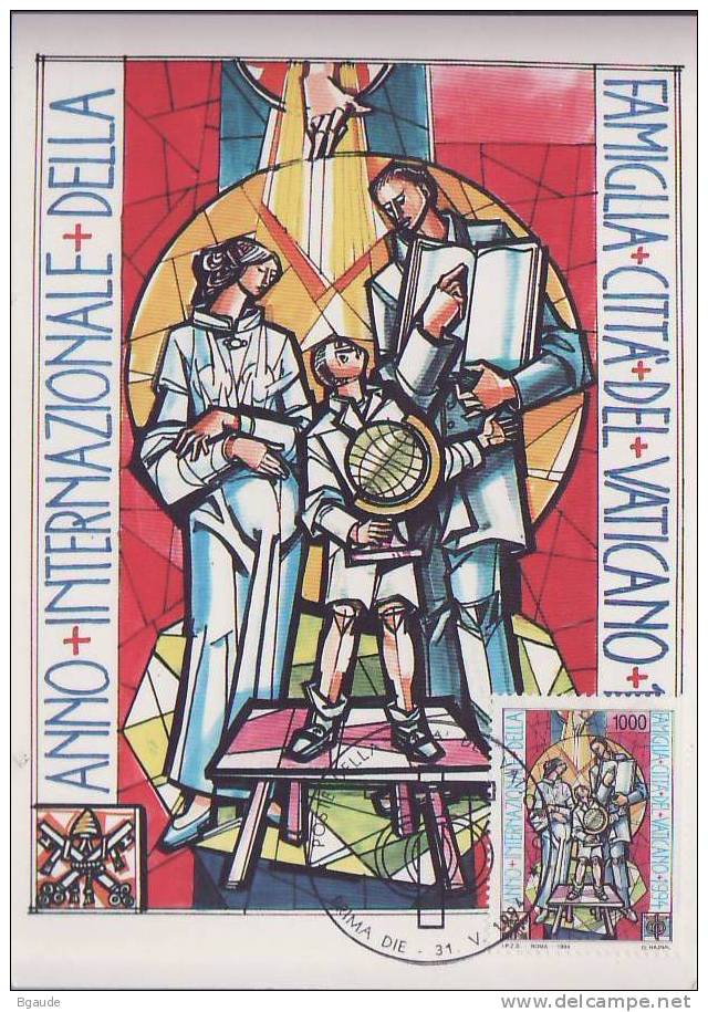 VATICAN CARTE MAXIMUM NUM.YVERT  982 ANNEE DE LA FAMILLE - Maximum Cards