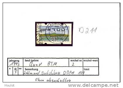 Bundesrepublik Deutschland MI. N° ? ATM 2 Zahlen Und Buchstaben Oben "abgeschnitten" - Timbres De Distributeurs [ATM]