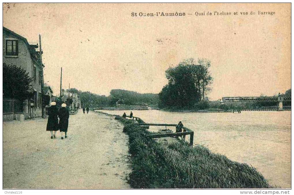 95 ST OUEN L'AUMONE Quai De L'écluse Et Vue Du Barrage  Animation - Saint-Ouen-l'Aumône