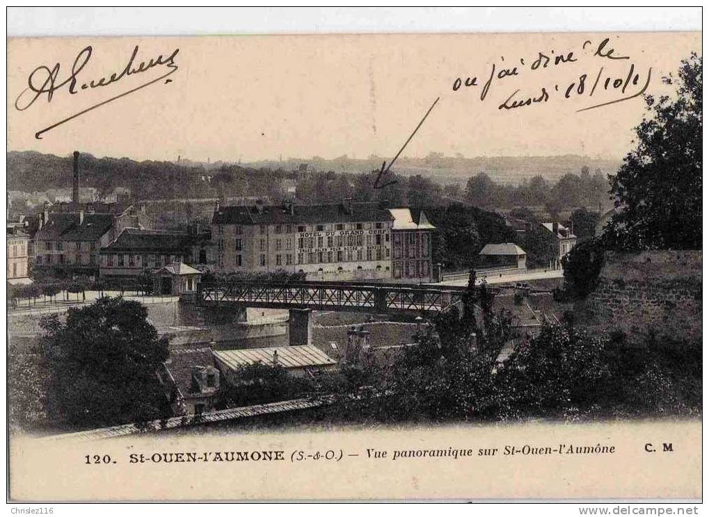 95 ST OUEN L´AUMONE Vue Panoramique  Beau Plan  1915 - Saint-Ouen-l'Aumône