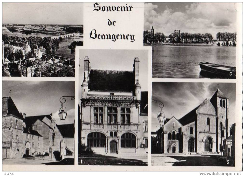 45 BEAUGENCY - Carte Multivues (CPSM Grand Format) Année  1962  EDIT  ESTEL  5  Vues Impeccable - Beaugency