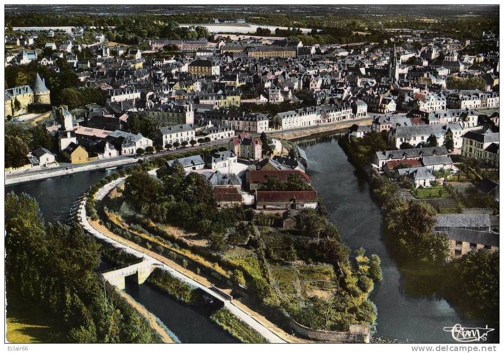 56  PONTIVY-Le Déversoir Et Les Récollets Vue Aérienne  CP SM  Gd FORMAT Dentellée Année1963 X - Pontivy