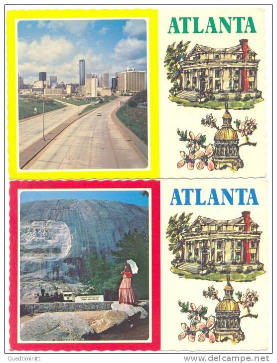 USA.Lot De 2 Belles Cpsm Dent.coul.multi-vues.ATLANTA. - Atlanta