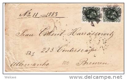 Br045/  BRASILIEN - Kaiser Pedro,Mi. 52 I, Als Paar 1883 N. Deutschland - Covers & Documents