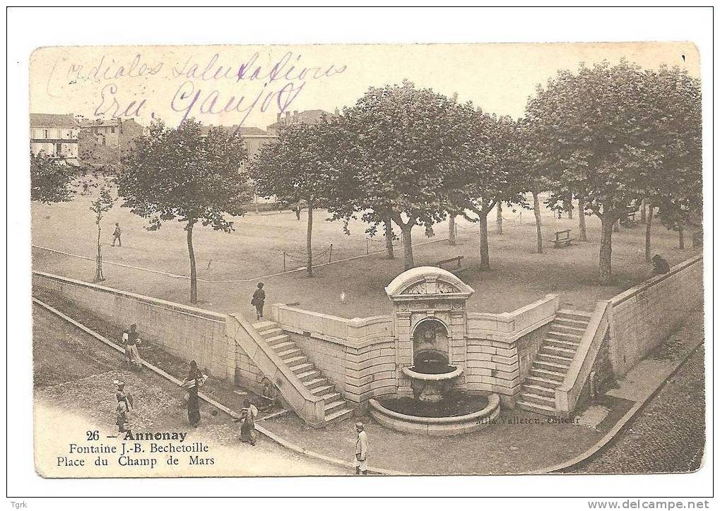 Annonay Fontaine J B BECHETOILLE  Place Du Champ De Mars - Annonay