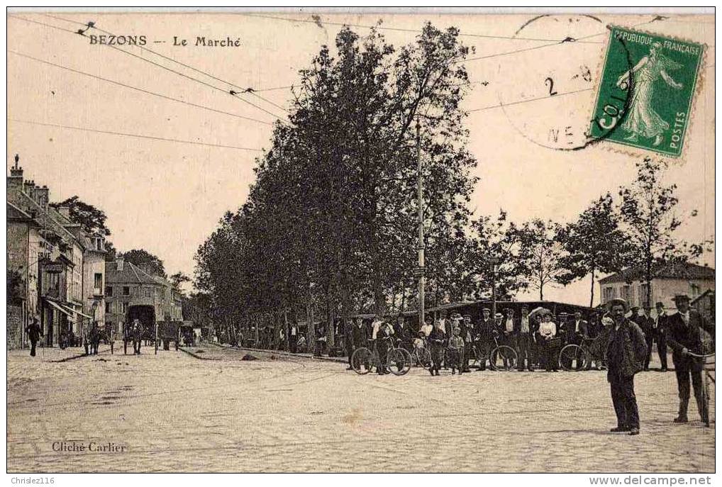 95 BEZONS Le Marché  TOP  1910 - Bezons