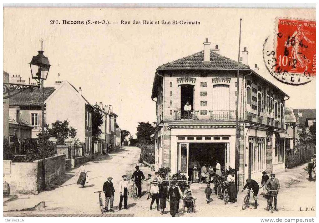 95 BEZONS Rue Des Bois Et Rue St Germain  TOP  1912 - Bezons