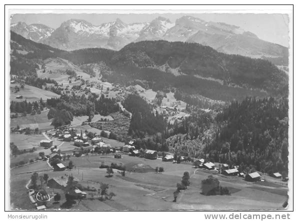 74 ) Fl) SAINT JEAN DE SIXT, Vue Aérienne Panoramique Et La Chaine Des Aravis, CPSM Ed Combier - Sixt-Fer-à-Cheval