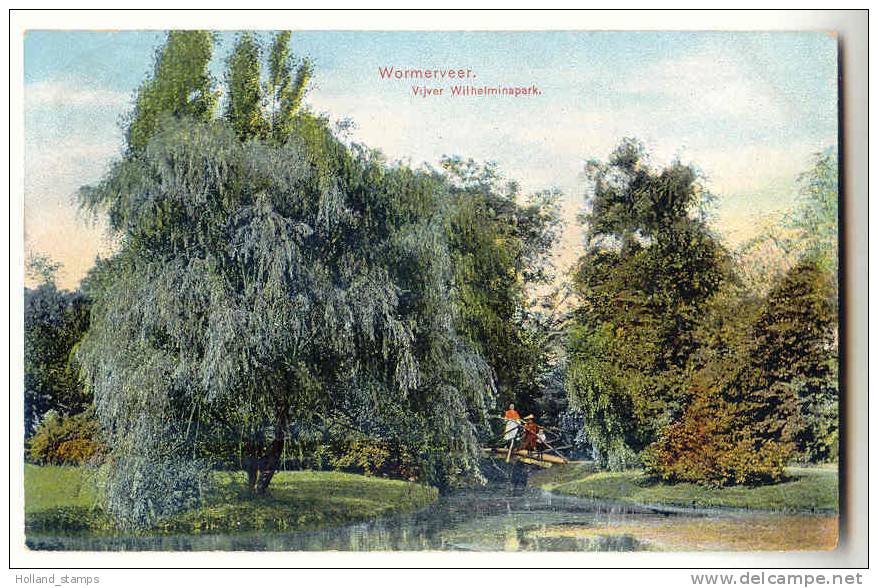 ANSICHTKAART WORMERVEER WILHELMINAPARK 1909 - Wormerveer