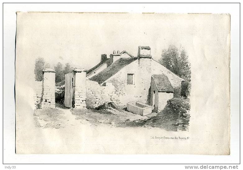 - FERME . LITHO DU XIXe S. - Lithographies