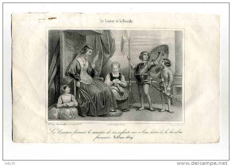 - LA COMTESSE FORMANT LE CARACTERE DES SES ENFANTS . LITHO DU XIXe S. - Lithographies