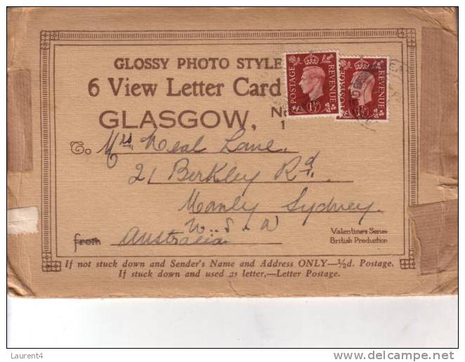 Old England Letter Card - Carte-lettre Ancienne De Glasgow - Wigtownshire