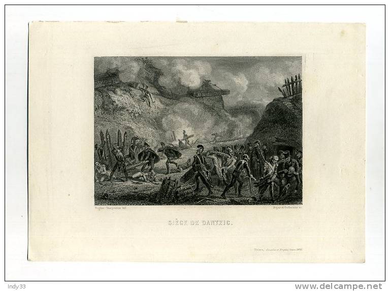 - SIEGE DE DANTZIG . GRAVURE SUR ACIER DU XIXe S. - Documents