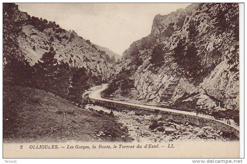 CPA De Ollioules (Var 83): Les Gorges, La Route, Le Torrent Du D'Estel - Ollioules