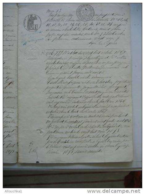 MANUSCRIT 23 OCTOBRE1871 TIMBRES DIT A SECS / FAIT  TRIBUNAL DE ROUEN 76 CONSERVATION  HYPOTHEQUES 3 INSCRIPTIONS CONTRE - Manuscripts