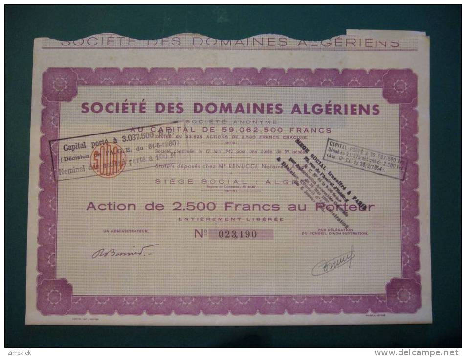 SOCIETE DES DOMAINES ALGERIENS - Afrika