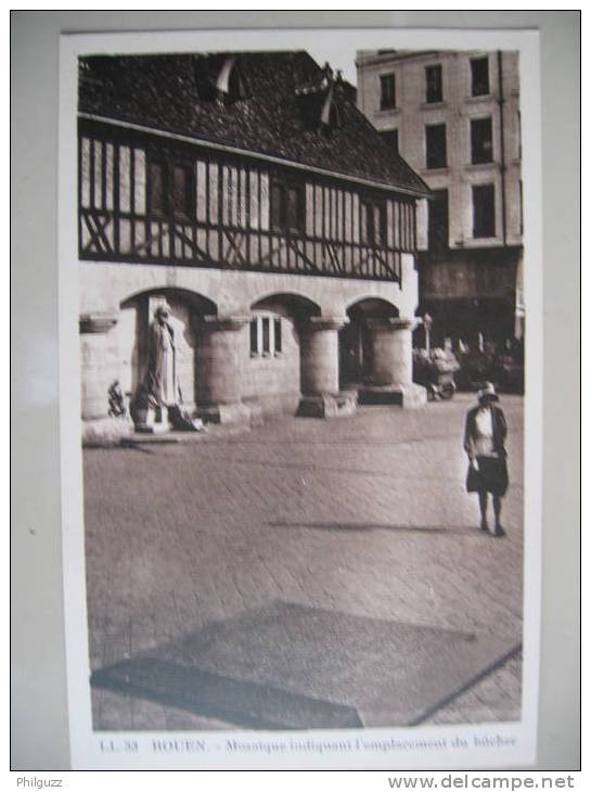 Carte Postale 76 ROUEN Mosaïque Indiquant L'emplacement Du Bûcher Jeanne D'arc - Rouen