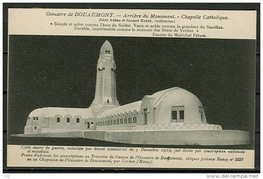 DOUAUMONT - Arrière Du Monument - Chapelle Catholique (carte Non écrite) - Douaumont