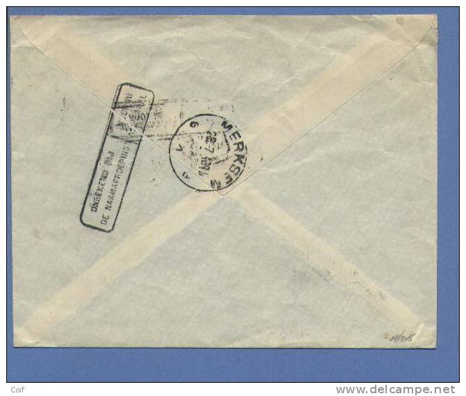 762 Op Brief Met Stempel ANTWERPEN, Naar MERXEM Met Stempel RETOUR / INCONNU..... - 1948 Export