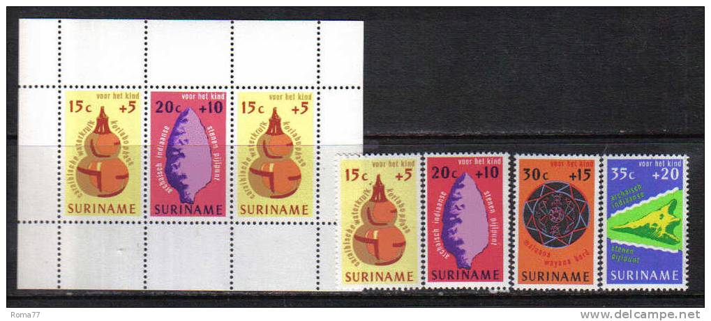 PD228 - SURINAME ,  Serie Yvert 623/626 + BF 15 ***   Infanzia - Suriname ... - 1975