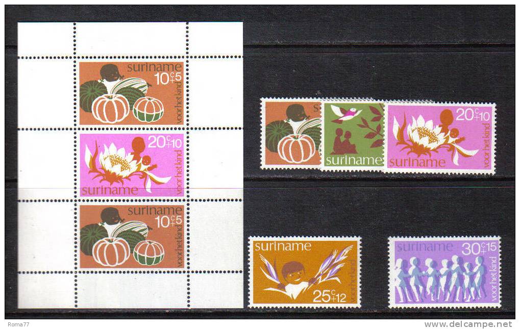 PD229 - SURINAME ,  Serie Yvert 608/611 + BF 14 ***   Infanzia - Suriname ... - 1975