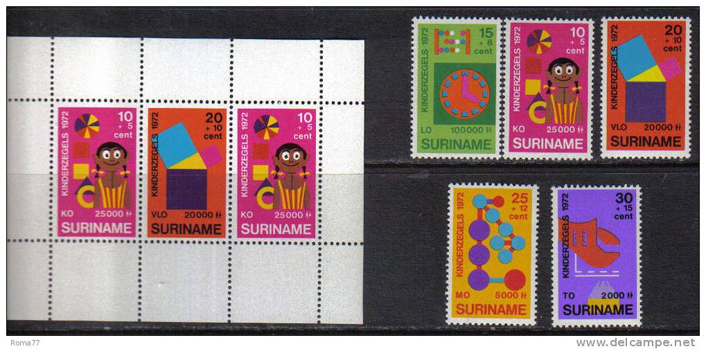 PD236 - SURINAME ,  Serie Yvert 563/567 + BF 12 ***   Infanzia - Suriname ... - 1975