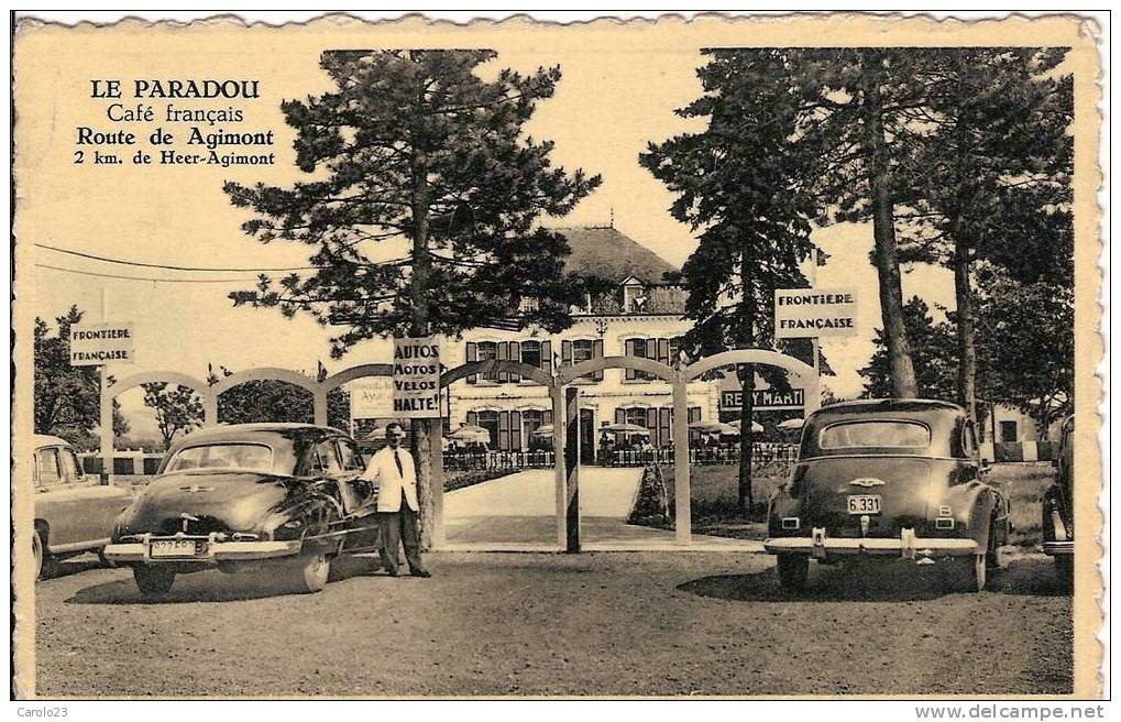 AGIMONT :  " LE PARADOU "  CAFE FRANCAIS  A 2 KM DE HEER-AGIMONT  -  OLDTIMERS - Hastière