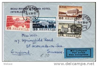 CH154/ SDN/BIT Satzbrief Per Luftpost Nach England 1938 - Storia Postale