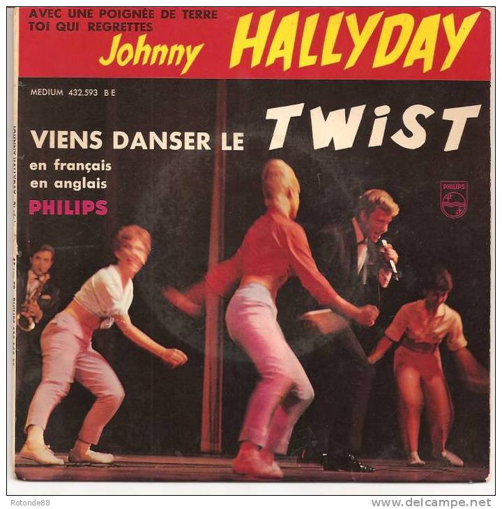 JOHNNY  HALLYDAY - Viens Danser Le Twist - Français Et Anglais - 45 Rpm - Maxi-Singles