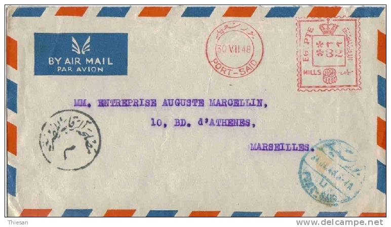 Egypte. Egypt. Lettre. Cover. Port Said 1948. Censure ( EMA ). - Other & Unclassified