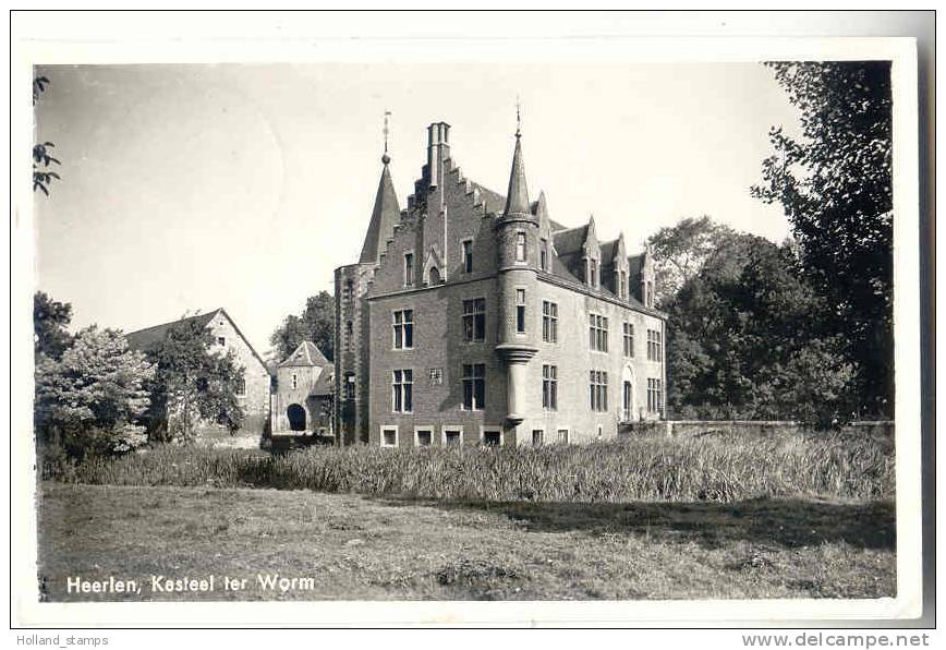 ANSICHTKAART HEERLEN KASTEEL TER WORM POSTSTEMPEL 1959 - Heerlen