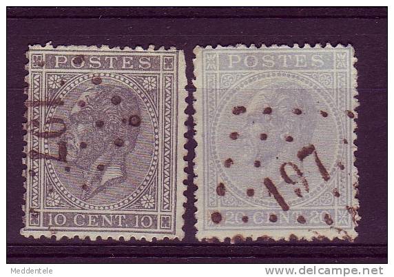 N° 17/18 LP 197 JEMEPPE  Tres Beaux @ 1 Euro/timbre NIPA 90 - 1865-1866 Profile Left