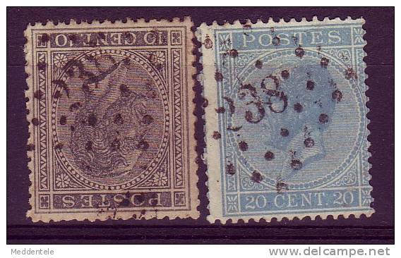 N° 17/18 LP 238 MARCHIENNE Tres Beaux @ 1 Euro/timbre NIPA 80 - 1865-1866 Profil Gauche