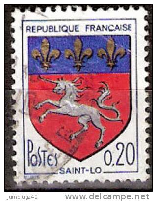 Timbre France Y&T N°1510 (01) Obl - Blason De Saint-Lô - 20 C.  Multicolore. Cote 0.15 € - 1941-66 Wappen