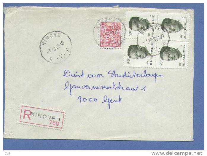 2051+2160 Op Aangetekende Brief Met Stempel NINOVE 1 - 1981-1990 Velghe