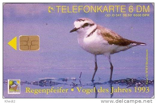 Télécarte à Puce Allemagne - ANIMAL - OISEAU PLUVIER - PLOVER BIRD Chip GERMANY - Regenpfeifer Chip TK Vogel - 02 - O-Series : Series Clientes Excluidos Servicio De Colección