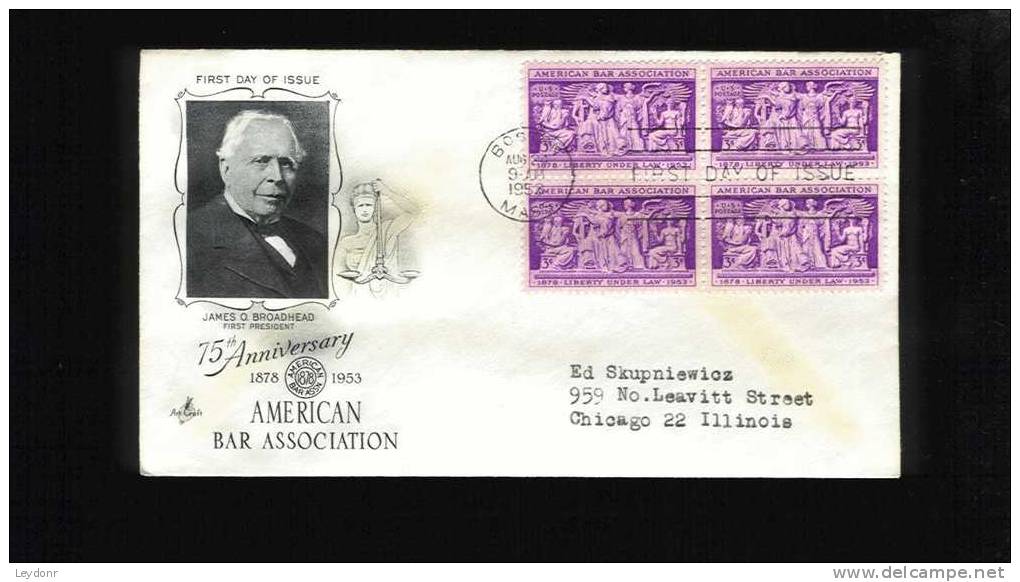 American Bar Association - Block Of 4 Stamps 1953 - 1951-1960