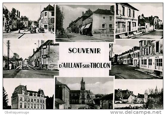 89 AILLANT SUR THOLON 8 VUES EN 1 CARTE ARTISTIC SM DENTELEE - Aillant Sur Tholon