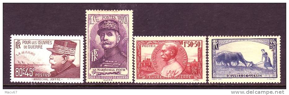 France B97-100 *  WAR CHARITIES - Unused Stamps