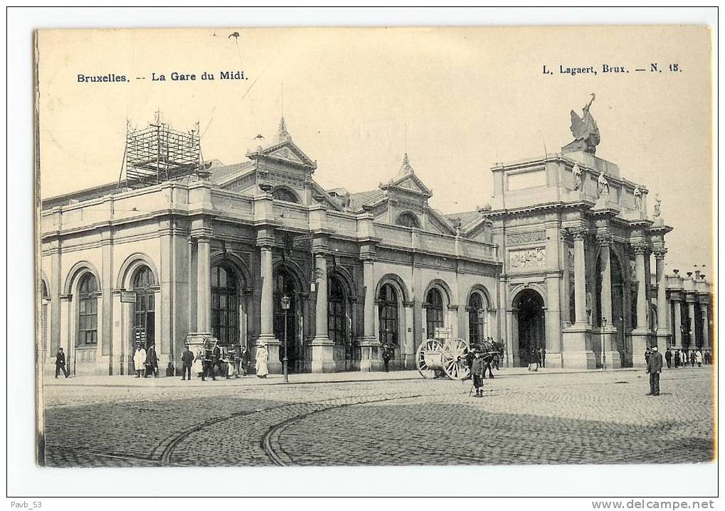 Brussels - Bruxelles : Gare Du Midi * Zuidstation * Cheval Attelé - Chemins De Fer, Gares