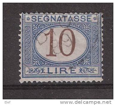 Italie, TAXE , Yvert N° 18 (10 Lire Bleu Et Brun) Ob , TB - Taxe