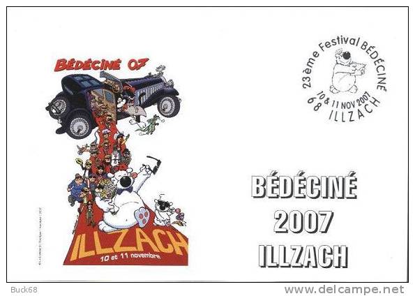 BEDECINE 2007 ILLZACH Carte Officielle CUBITUS De Michel RODRIGUE + Cachet Temporaire - Bandes Dessinées